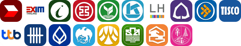 ภาพโลโก้ธนาคารที่รองรับการฝากถอนบนเว็บ PANDA555 เช่น กสิกรไทย ไทยพาณิชย์ กรุงเทพ กรุงไทย กรุงศรี และธนาคารชั้นนำอื่น ๆ